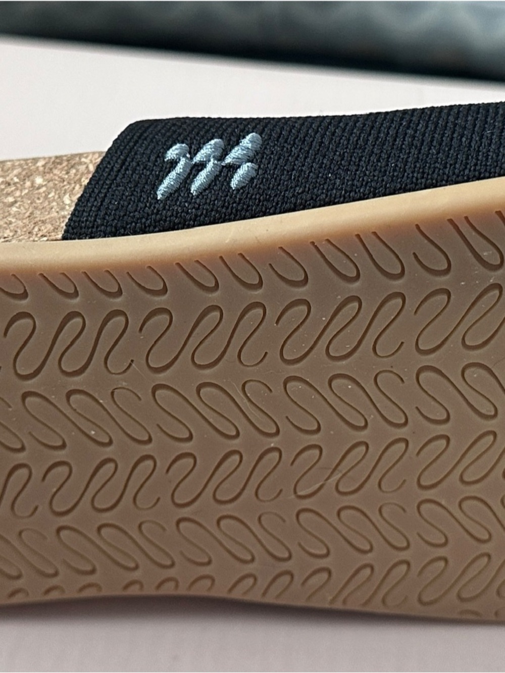 Black Slide Sandal with Elastic Strap - Picture 2 of 5